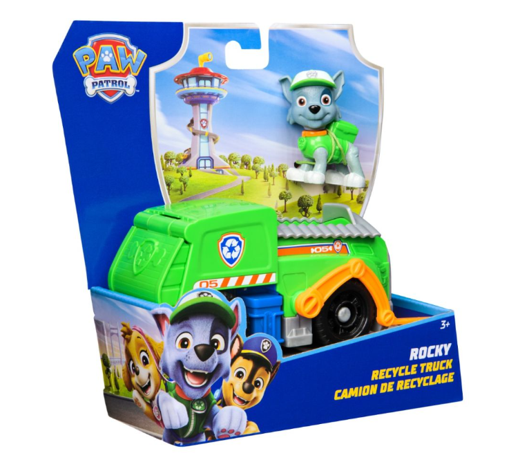 PATRULA CATELUSILOR SET VEHICUL DE BAZA CAMIONUL DE RECICLARE  SI FIGURINA ROCKY, 6071153_20148930