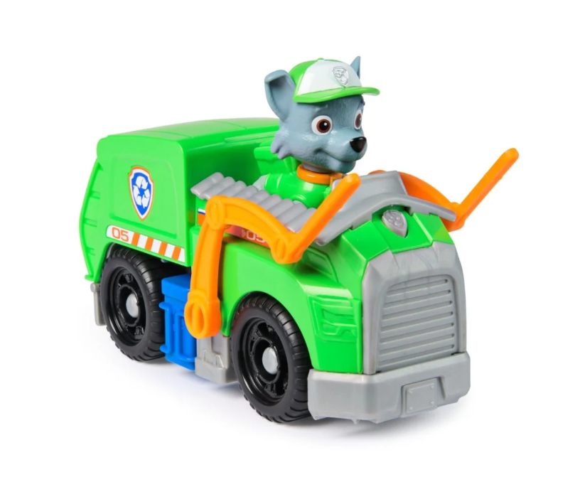 PATRULA CATELUSILOR SET VEHICUL DE BAZA CAMIONUL DE RECICLARE  SI FIGURINA ROCKY, 6071153_20148930