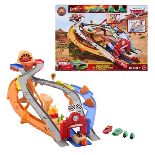 CARS RACE AND RESCUE SET DE JOACA CURCUIT DE SALVARE SI 3 MASINUTE METALICE, MTJFL57