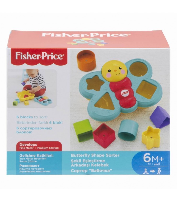 Интерактивная игрушка Fisher Price «Бабочка» с геометрическими фигурами и различными заданиями, MTCDC22