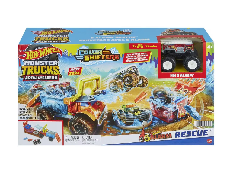 Монстр-трак Hot Wheels Arena Smashers с изменяющимся цветом Спасение 5 Alarm, MTHPN73