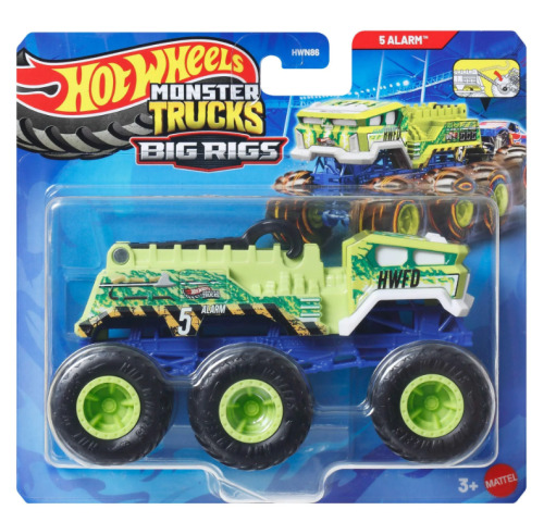 Монстр-трак Hot Wheels Big Rigs металлическая машинка 5 Alarm 6 колёс масштаб 1:64, MTHWN86_JCH45
