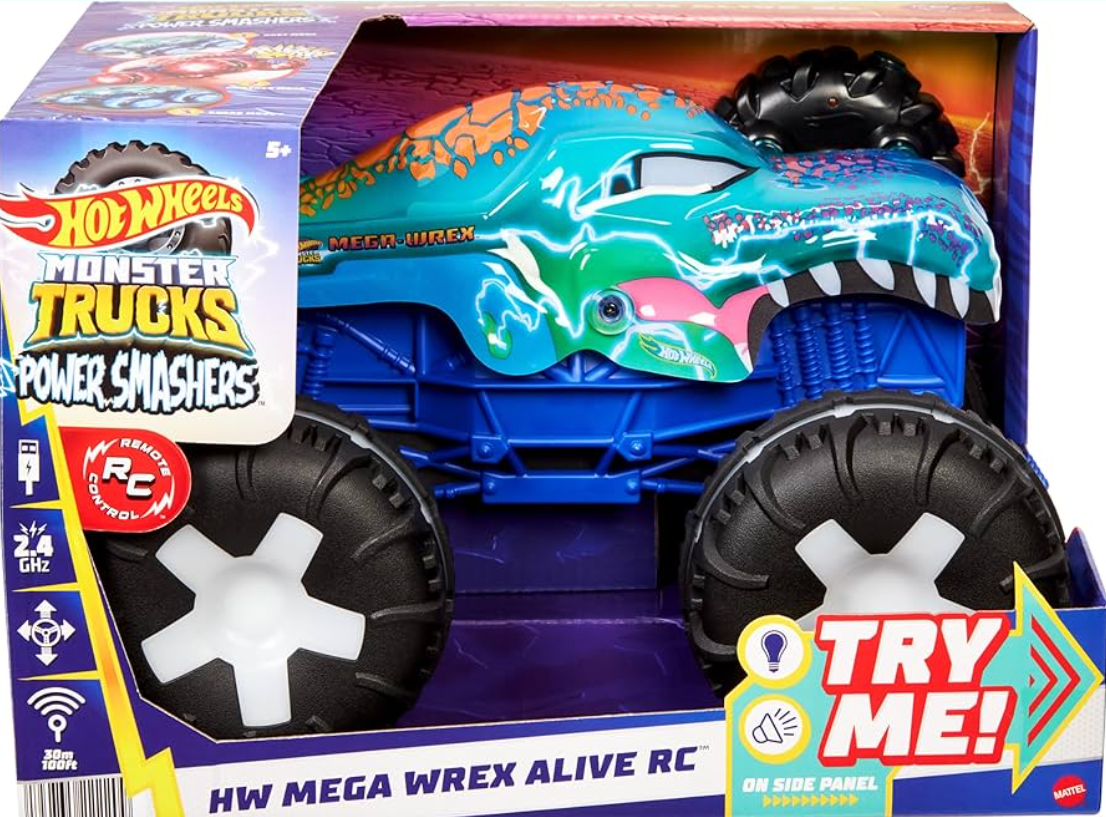 Монстр-трак Hot Wheels Машина Mega-Wrex Alive на пульте управления масштаб 1:15, MTJBD90