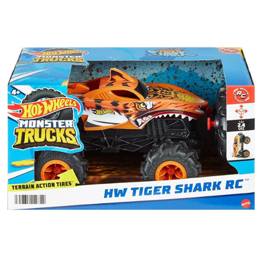 Монстр-трак Hot Wheels Sharks vs Dinos радиоуправляемая машинка Tiger Shark Climber, MTJFR39