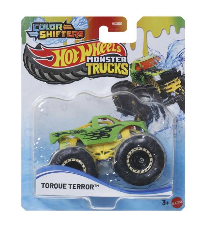 HOT WHEELS MONSTER TRUCK CAMION TORQUE TERROR CU CULORI SCHIMBATOARE SCARA 1 LA 64, MTHGX06_JDV90