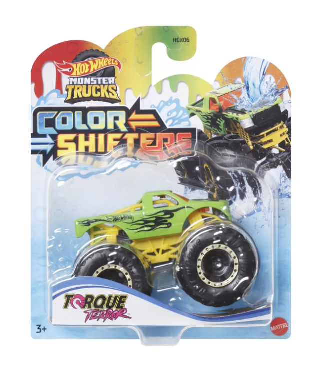 HOT WHEELS MONSTER TRUCK CAMION TORQUE TERROR CU CULORI SCHIMBATOARE SCARA 1:64, MTHGX06_HMH34