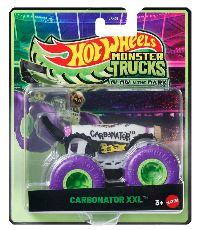 HOT WHEELS MONSTER TRUCK GLOW IN THE DARK MASINUTA HAUL YALL SCARA 1 LA 64, MTJFX08_JFX17
