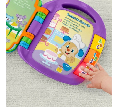 Интерактивная игрушка-книжка с картинками Fisher Price на румынском языке, MTDKJ99