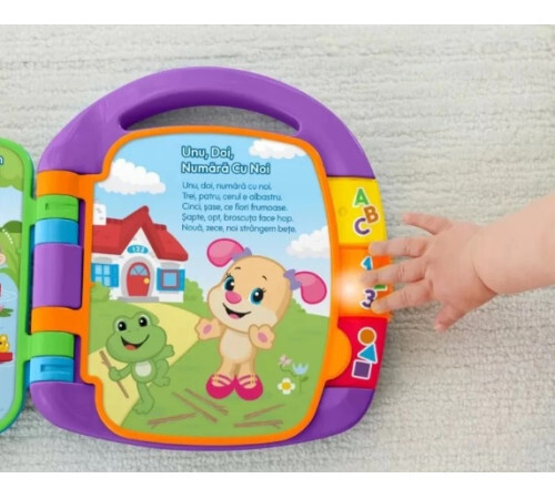 Интерактивная игрушка-книжка с картинками Fisher Price на румынском языке, MTDKJ99