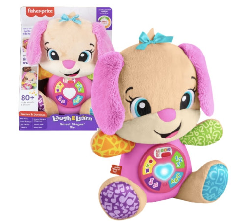 Интерактивный щенок с розовыми ушами Fisher Price смейся и учись, MTJFD33