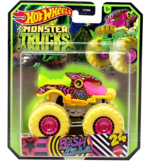 Монстр-трак Hot Wheels светится в темноте Bashzilla масштаб 1:64, MTJFX08_JFX23