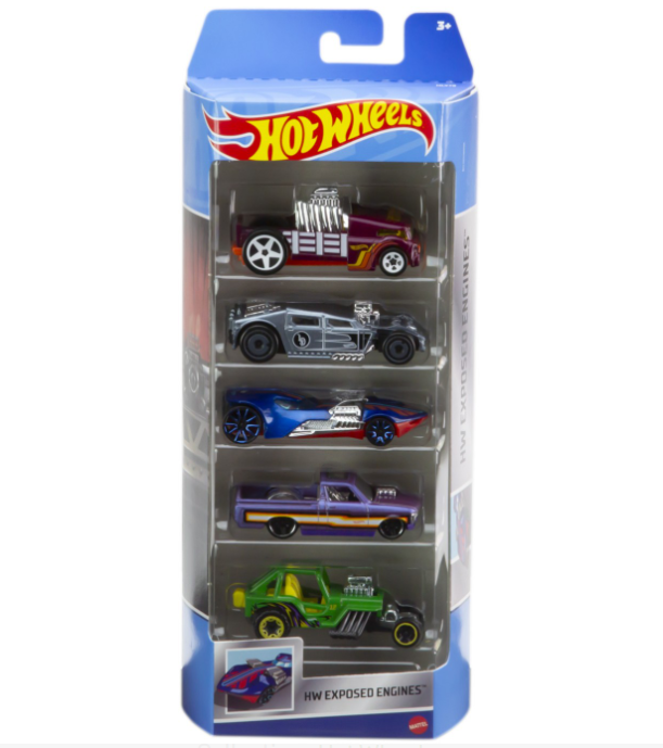 Набор из 5 машинок Hot Wheels Открытые двигатели, MT1806_HLY79
