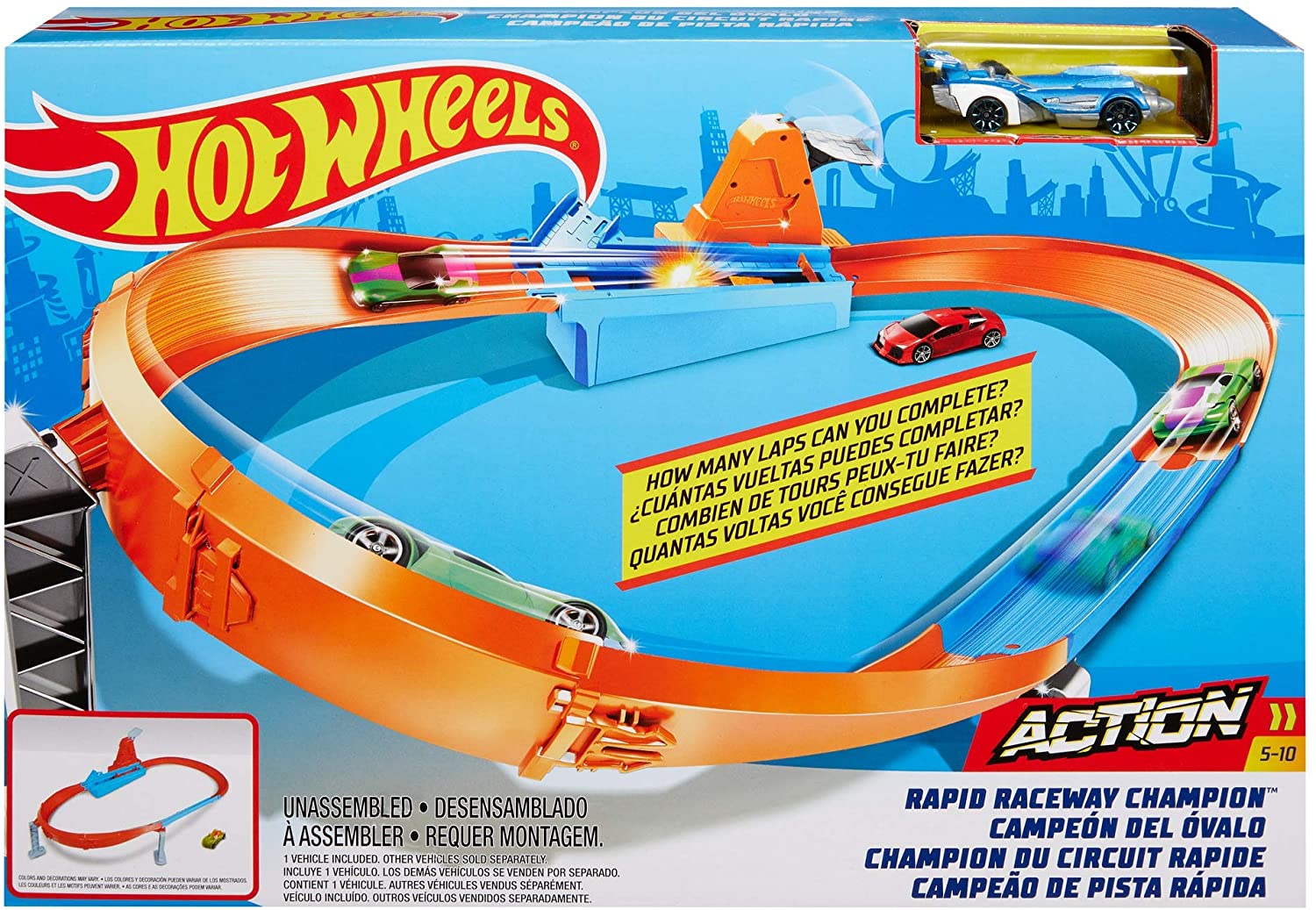 Игровой набор Hot Wheels Скоростная трасса с пусковой установкой и эксклюзивной машинкой, MTGBF81_GJM75