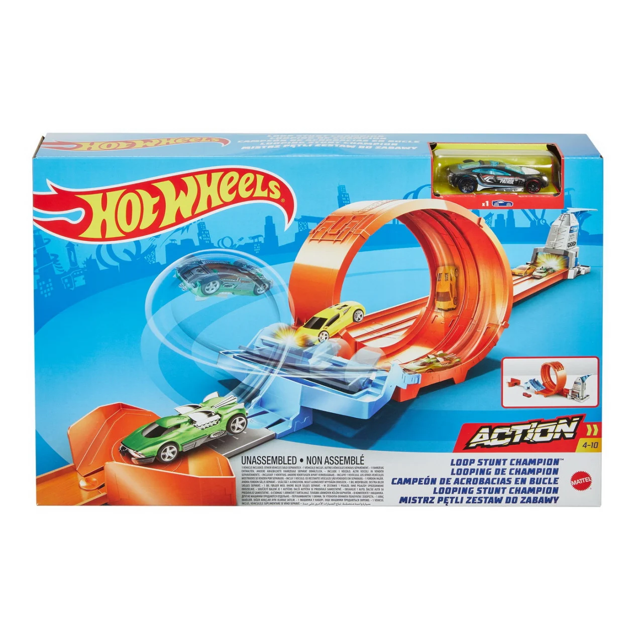HOT WHEELS CIRCUIT RAPID CU LANSATOR PENTRU CASCADORII SI MASINUTA EXCLUSIVA, MTGBF81_GTV13