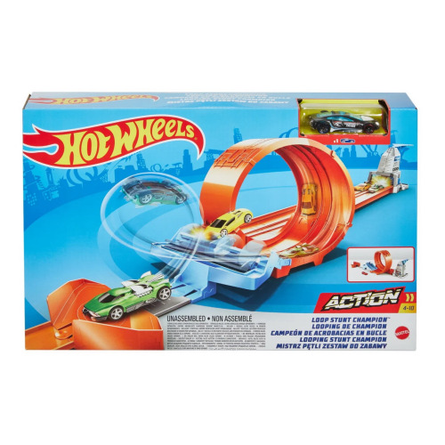 HOT WHEELS CIRCUIT RAPID CU LANSATOR PENTRU CASCADORII SI MASINUTA EXCLUSIVA, MTGBF81_GTV13