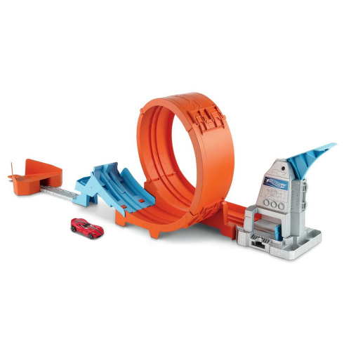 HOT WHEELS CIRCUIT RAPID CU LANSATOR PENTRU CASCADORII SI MASINUTA EXCLUSIVA, MTGBF81_GTV13