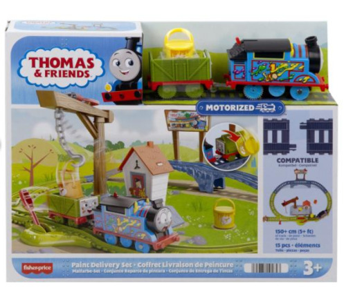THOMAS SET DE JOACA CU LOCOMOTIVA MOTORIZATA THOMAS LIVREAZA VOPSEAUA, MTHTN34
