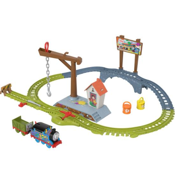 THOMAS SET DE JOACA CU LOCOMOTIVA MOTORIZATA THOMAS LIVREAZA VOPSEAUA, MTHTN34