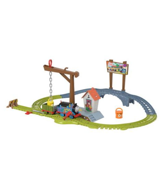 THOMAS SET DE JOACA CU LOCOMOTIVA MOTORIZATA THOMAS LIVREAZA VOPSEAUA, MTHTN34