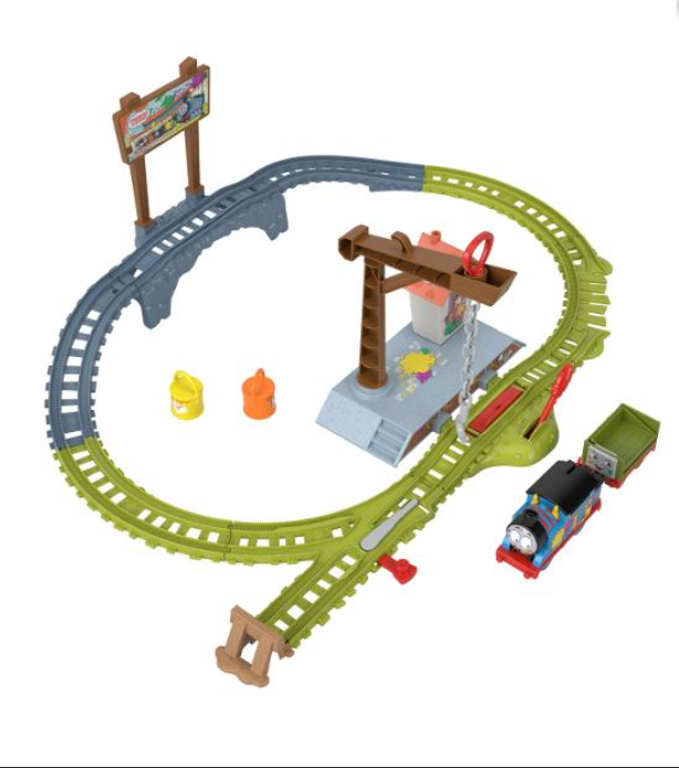 THOMAS SET DE JOACA CU LOCOMOTIVA MOTORIZATA THOMAS LIVREAZA VOPSEAUA, MTHTN34