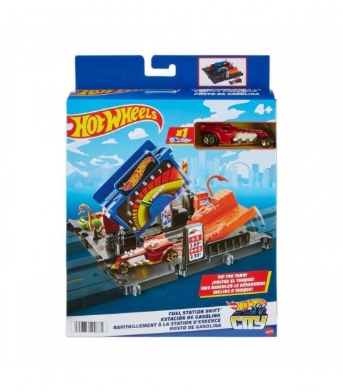 Игровой набор Hot Wheels трасса с заправочной станцией, MTHMD53_HKX45
