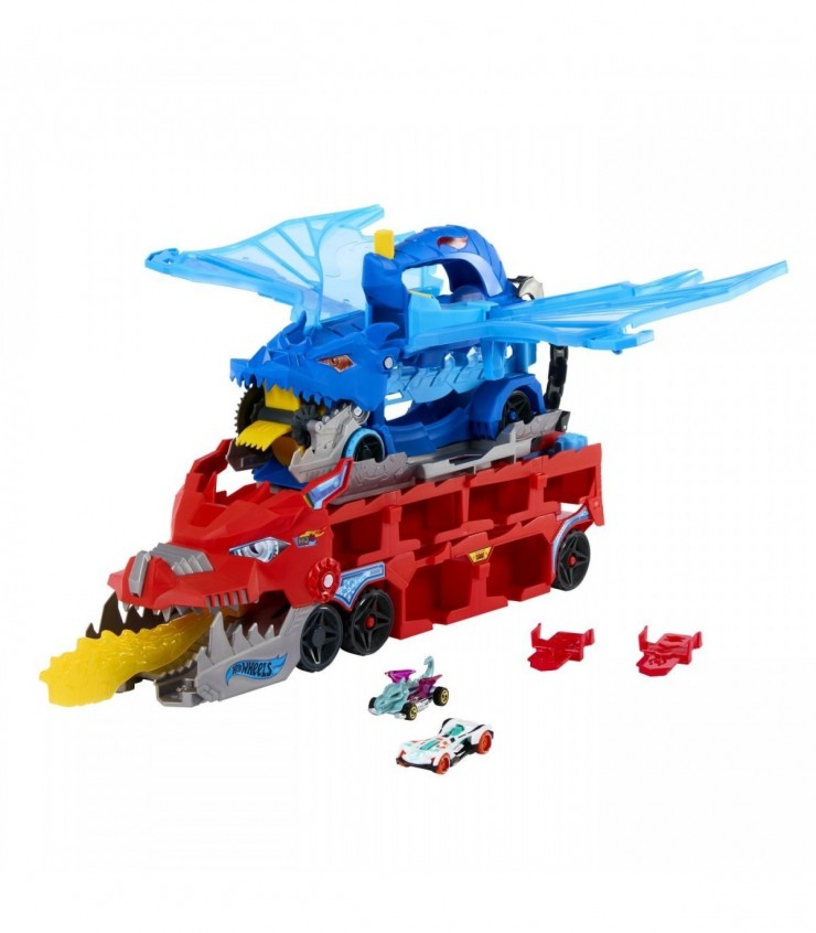 HOT WHEELS CITY TRANSPORTATOR SUPREM CU 2 DRAGONI, MTJBM72
