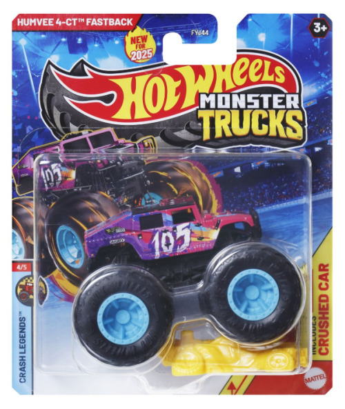 HOT WHEELS MONSTER TRUCK MASINUTA HUMVEE 4-CT FASTBACK SCARA 1:64, MTFYJ44_JCD77