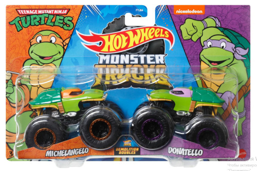 MONSTER TRUCK SET 2 MASINI SCARA 1 LA 64 MICHELANGELO SI DONATELLO, MTFYJ64_HNX31