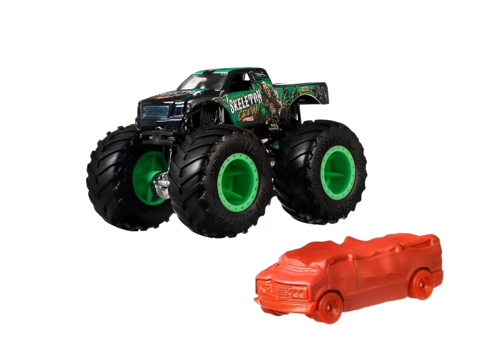 HOT WHEELS MONSTER TRUCK SI MASINUTA METALICA SKELETON CREW, MTGRH81_HKM11