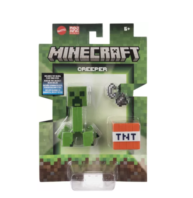 MINECRAFT CRAFT A BLOCK FIGURINA CREEPER 8CM, MTGTP08_JCN29