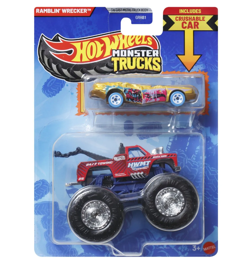 Монстр-трак и металлическая машинка Ramblin’ Wrecker Hot Wheels, MTGRH81_JCG35