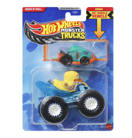 Монстр-трак и металлическая машинка Duck N Roll Hot Wheels, MTGRH81_JCG36