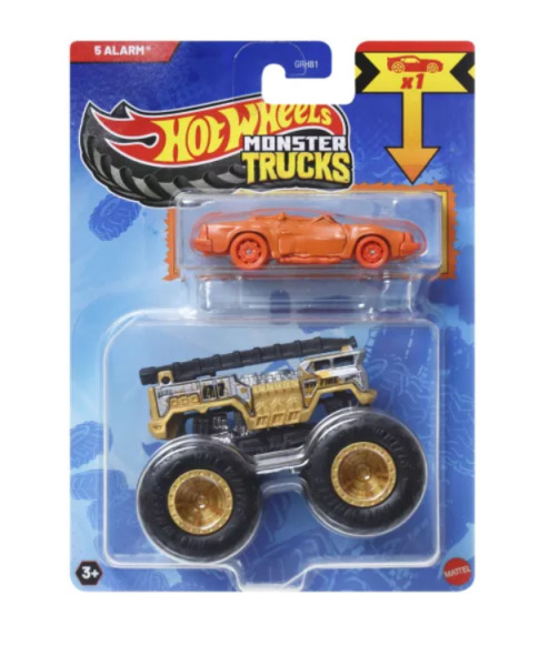 Монстр-трак и металлическая машинка 5 Alarm Hot Wheels, MTGRH81_JCG37