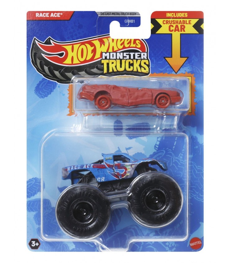 HOT WHEELS MONSTER TRUCK SI MASINUTA METALICA RACE ACE, MTGRH81_JCG42