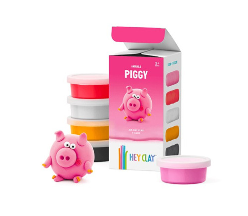 Набор для лепки воздушный пластилин, "Piggy" 3 баночки, HC-30045