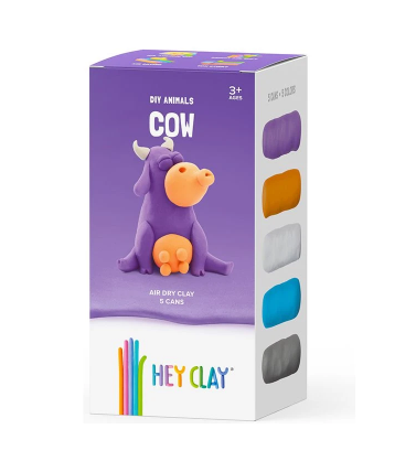 Набор для лепки воздушный пластилин, "Cow" 3 баночки, HC-30047