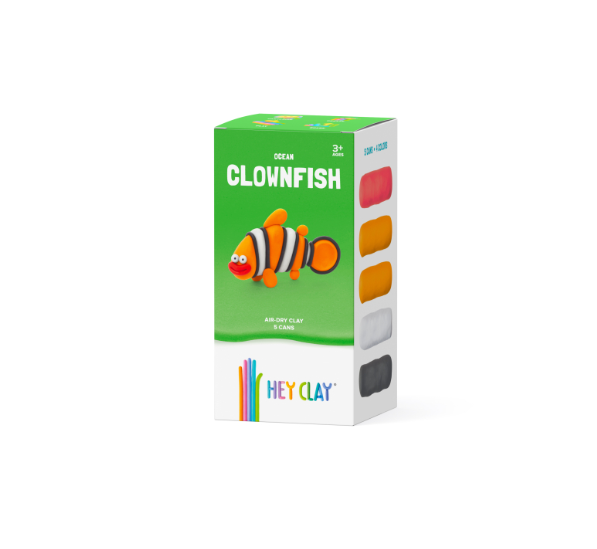 Набор для лепки воздушный пластилин, "Clownfish" 3 баночки, HC-30058