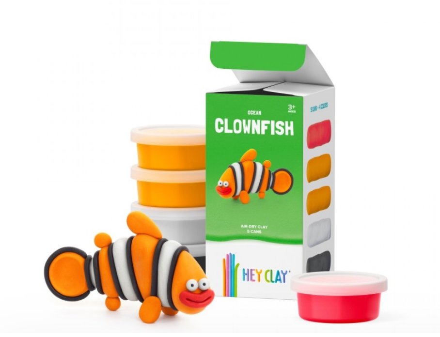 Набор для лепки воздушный пластилин, "Clownfish" 3 баночки, HC-30058