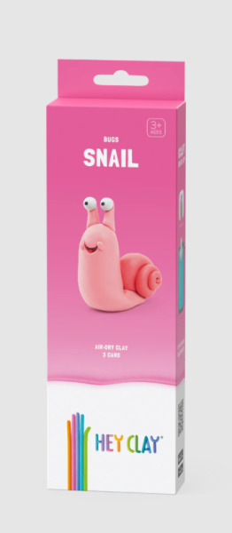Набор для лепки воздушный пластилин, "Snail" 3 баночки, HC-30063