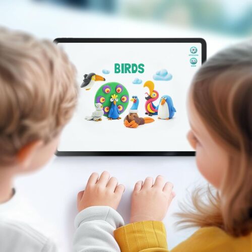 Набор для лепки воздушный пластилин, "Birds" 15 баночек, HC-15013