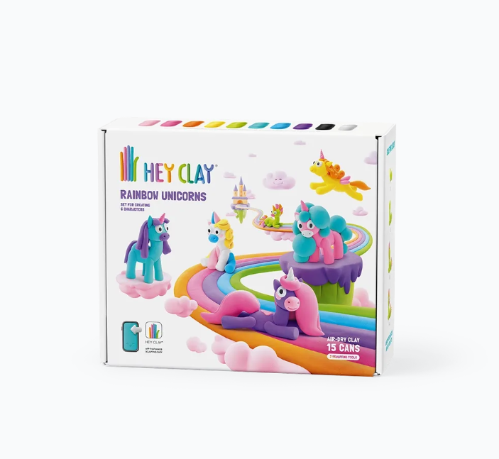 Набор для лепки воздушный пластилин, "Rainbow Unicorns" 15 баночек, HC-15028