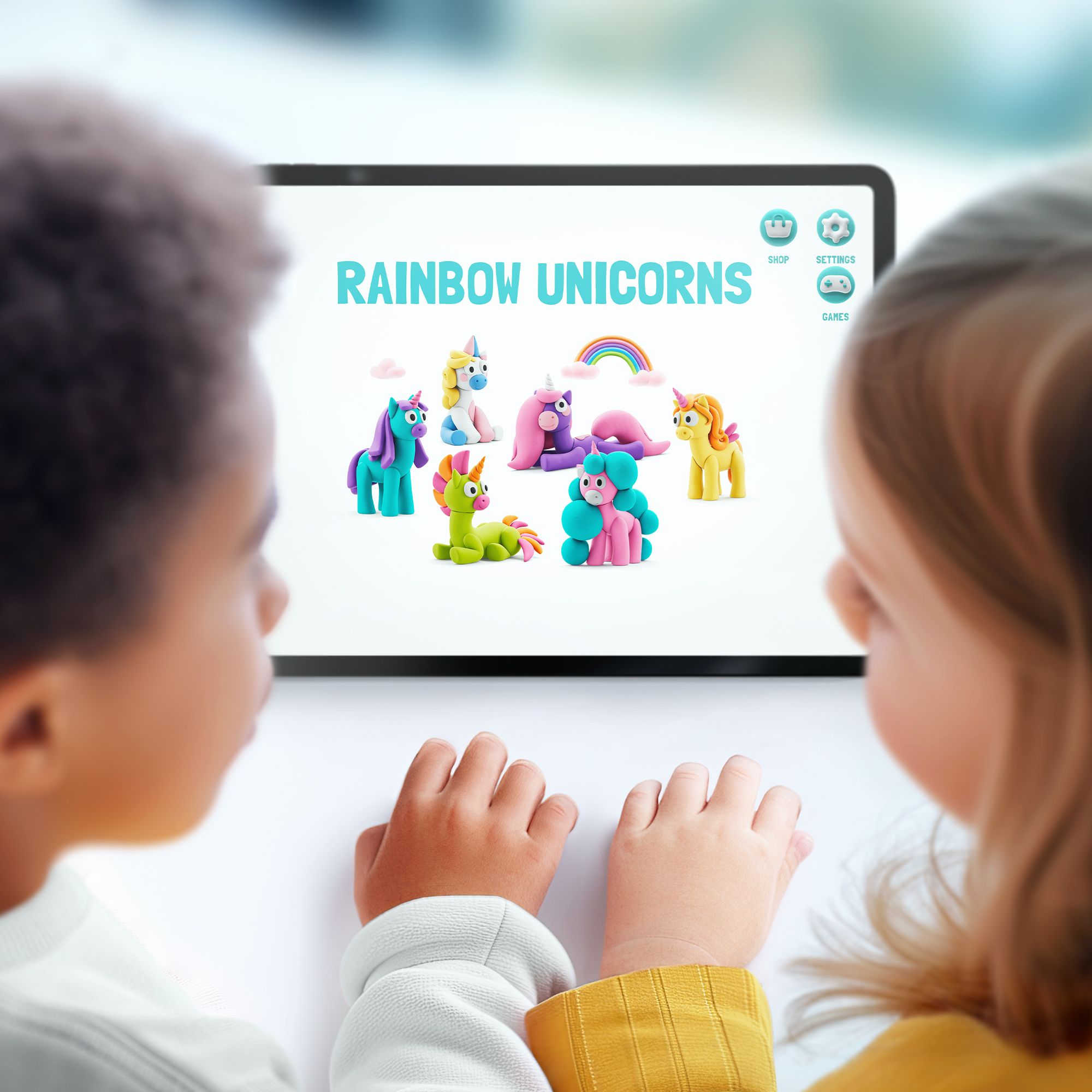 Набор для лепки воздушный пластилин, "Rainbow Unicorns" 15 баночек, HC-15028