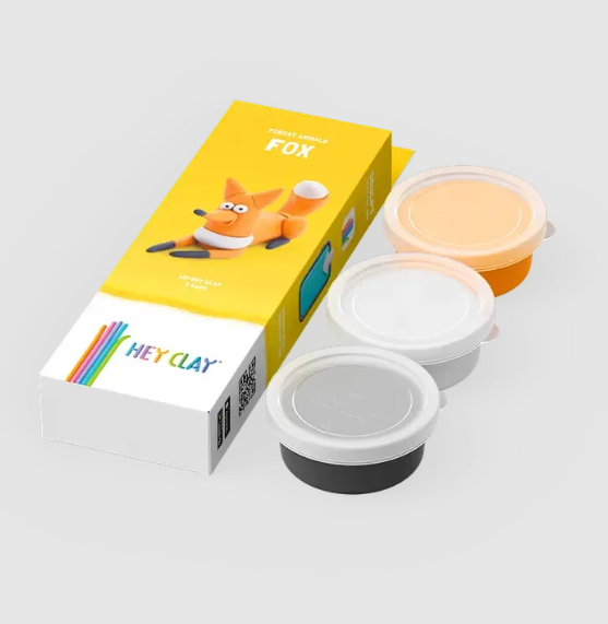 Набор для лепки воздушный пластилин, "Fox" 3 баночки, HC-30107