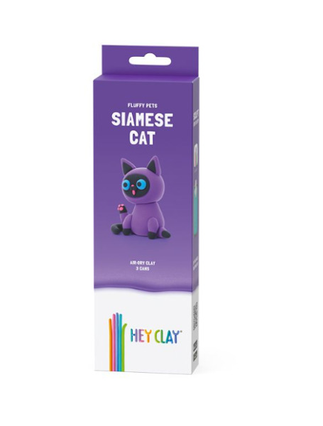 Набор для лепки воздушный пластилин, "Siamese cat" 3 баночки, HC-30112