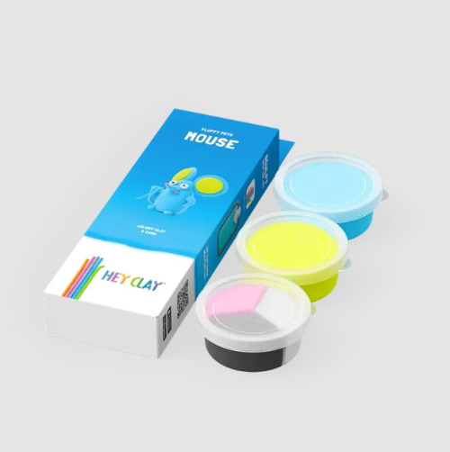 Набор для лепки воздушный пластилин, "Mouse" 3 баночки, HC-30116