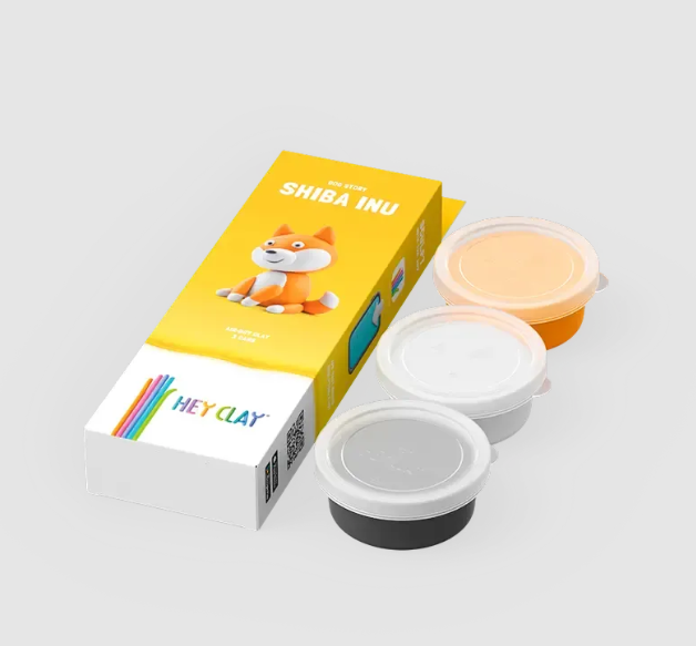 Набор для лепки воздушный пластилин, "Shiba Inu" 3 баночки, HC-30121
