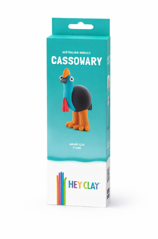 Набор для лепки воздушный пластилин, "Cassowary" 3 баночки, HC-30129