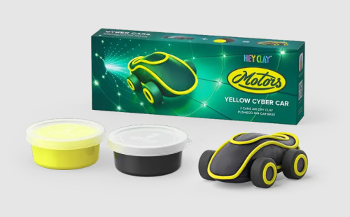 Набор для лепки воздушный пластилин, "Yellow Cyber Car" 3 баночки, 717412