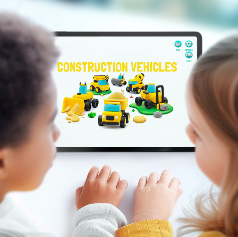 Набор для лепки воздушный пластилин, "Construction Vehicles" 3 баночки, HC-12901