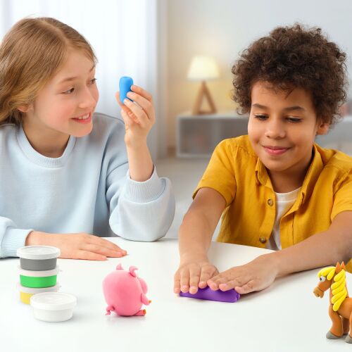 Set pasta de modelat, "Animals" 6 recipiente, HC-60023